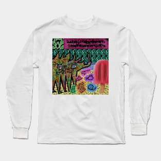 Dinosaur tries ice treat Long Sleeve T-Shirt